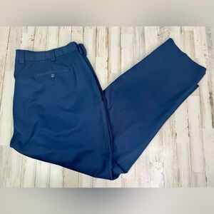 Oak Hill Dress Pants Mens 52x32 Blue Khaki Pleated Chinos Trousers Casual Work